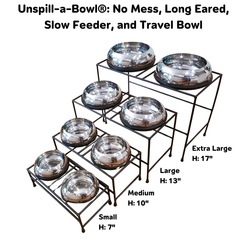 Adjustable Double Bowl Elevated Dog Feeder – Stainless Steel Stand for Raw. Wet & Dry Food – Small to XL Sizes