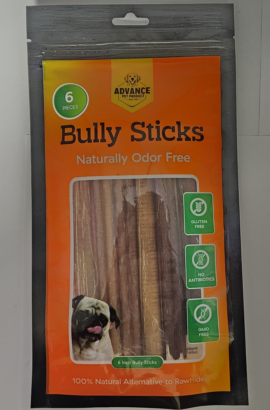 6 Bully Sticks for Dogs – All-Natural. Single Ingredient Chews – Grass-Fed Beef. Long Lasting & Rawhide-Free Treats
