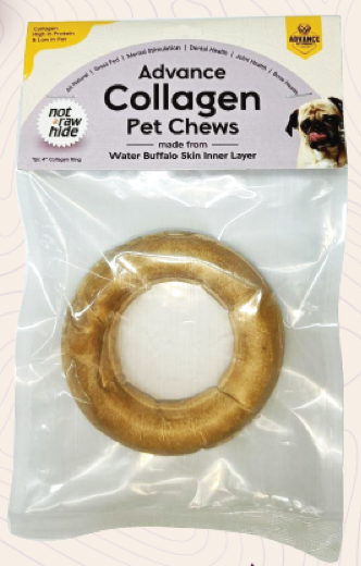4 Collagen Ring Dog Chew | Grass-Fed Buffalo | Natural Dental Treat | Joint & Bone Support | Pet Chews