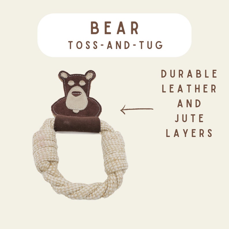 All Natural. Triple Stitched Pet Tug Toy. Durable. pet-safe and eco-friendly.
