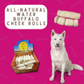 All-Natural Water Buffalo Cheek Rolls for Dogs – Long Lasting Rawhide Alternative. 6 & 12. 5 Packs – Wild Eats Dog Treats