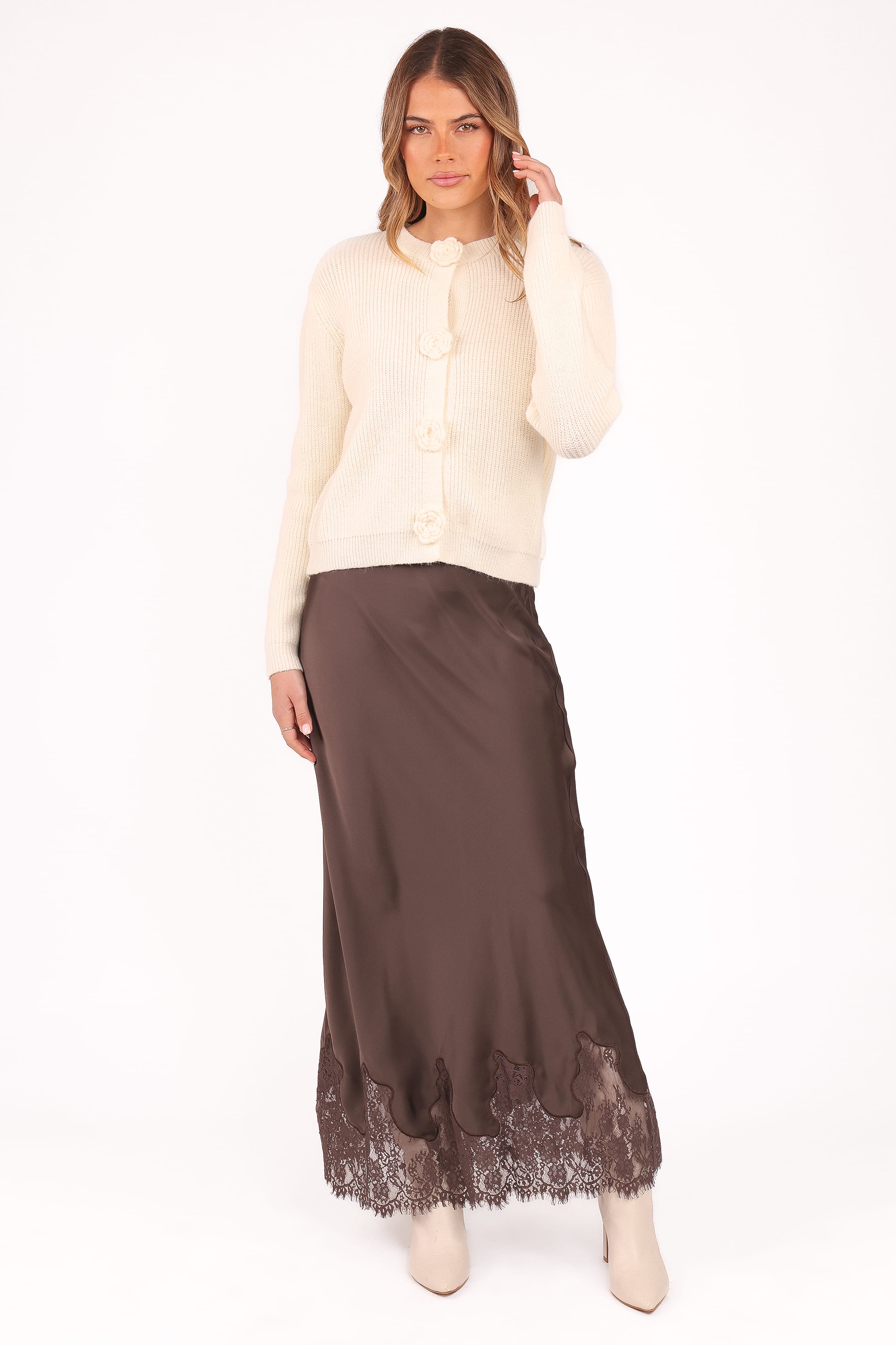 Jones Rosette Cardigan - Cream