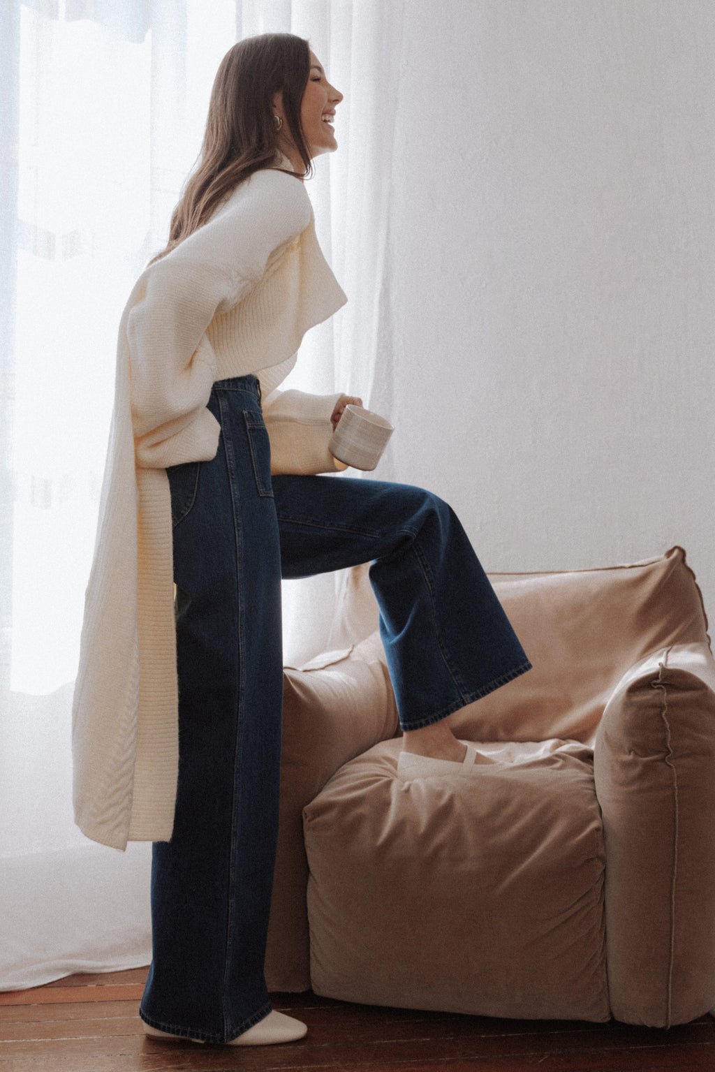 Nova Long Cardigan - Cream